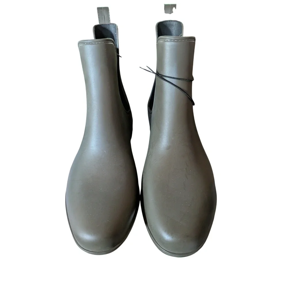 A New Day Women Olive Green Chelsea Rain Boots Waterproof Wide Width Size‎ 8W